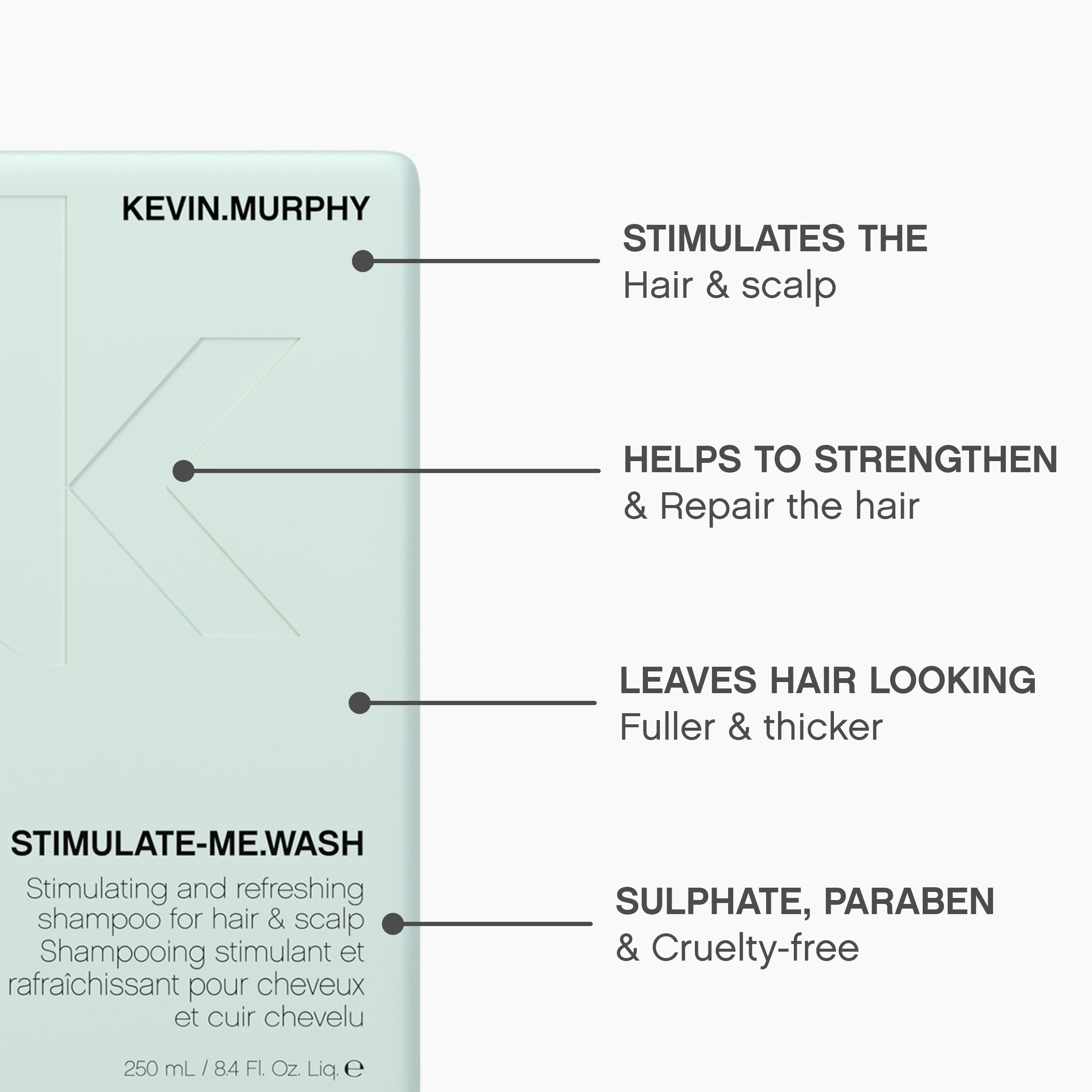 KEVIN.MURPHY shampoo in shower showing scalp stimulation and refreshing feel