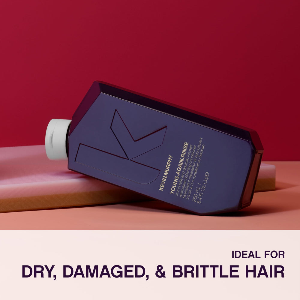 KEVIN.MURPHY before and after lengths showing reduced frizz and shine benefit