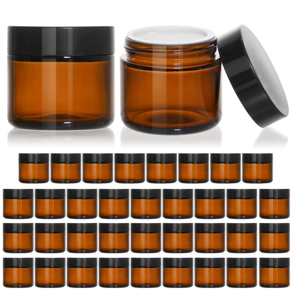 KEYWING amber glass jars front view showing stackable storage and elegant look