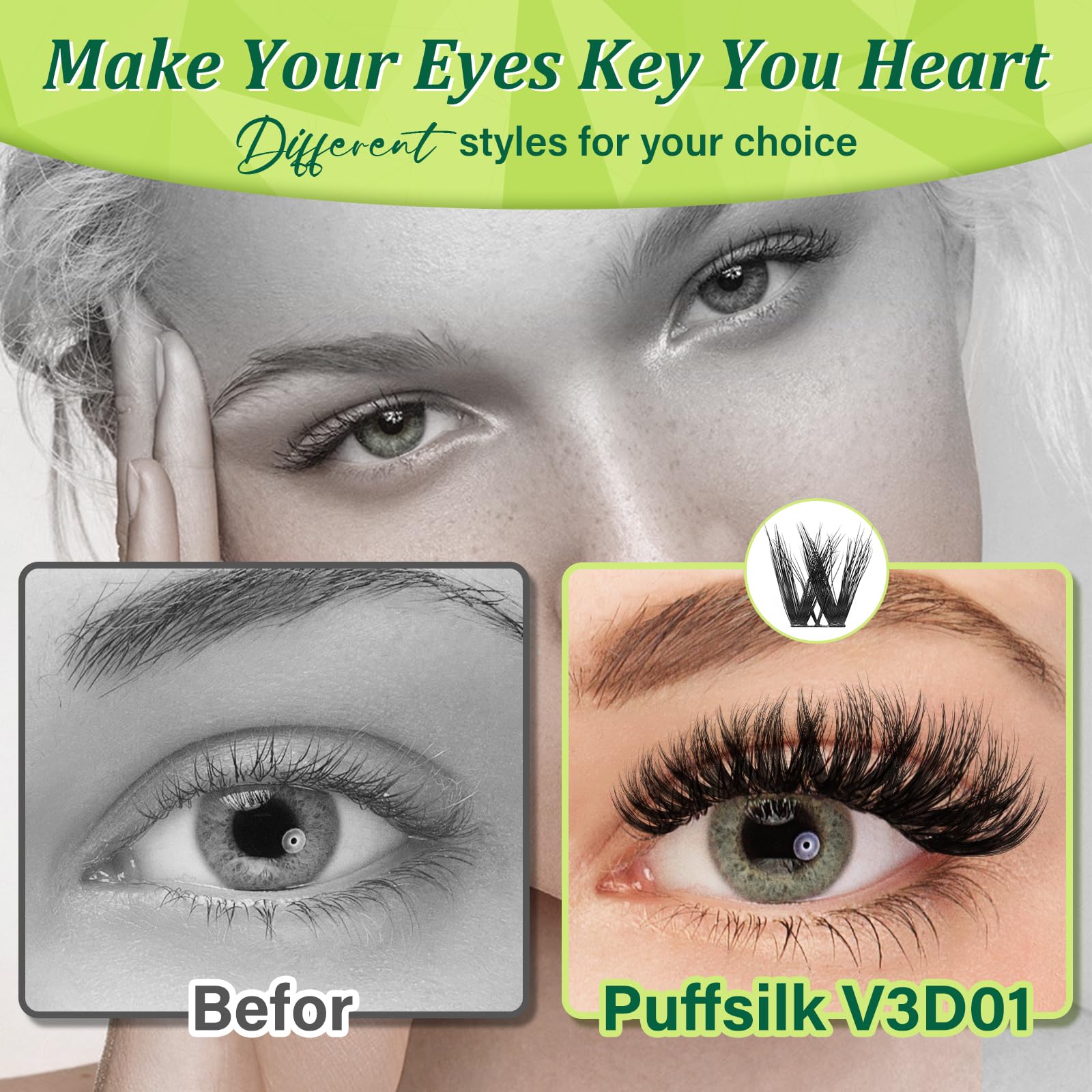 KEYYOU applicator tools and bond displayed to help precise, long-lasting application