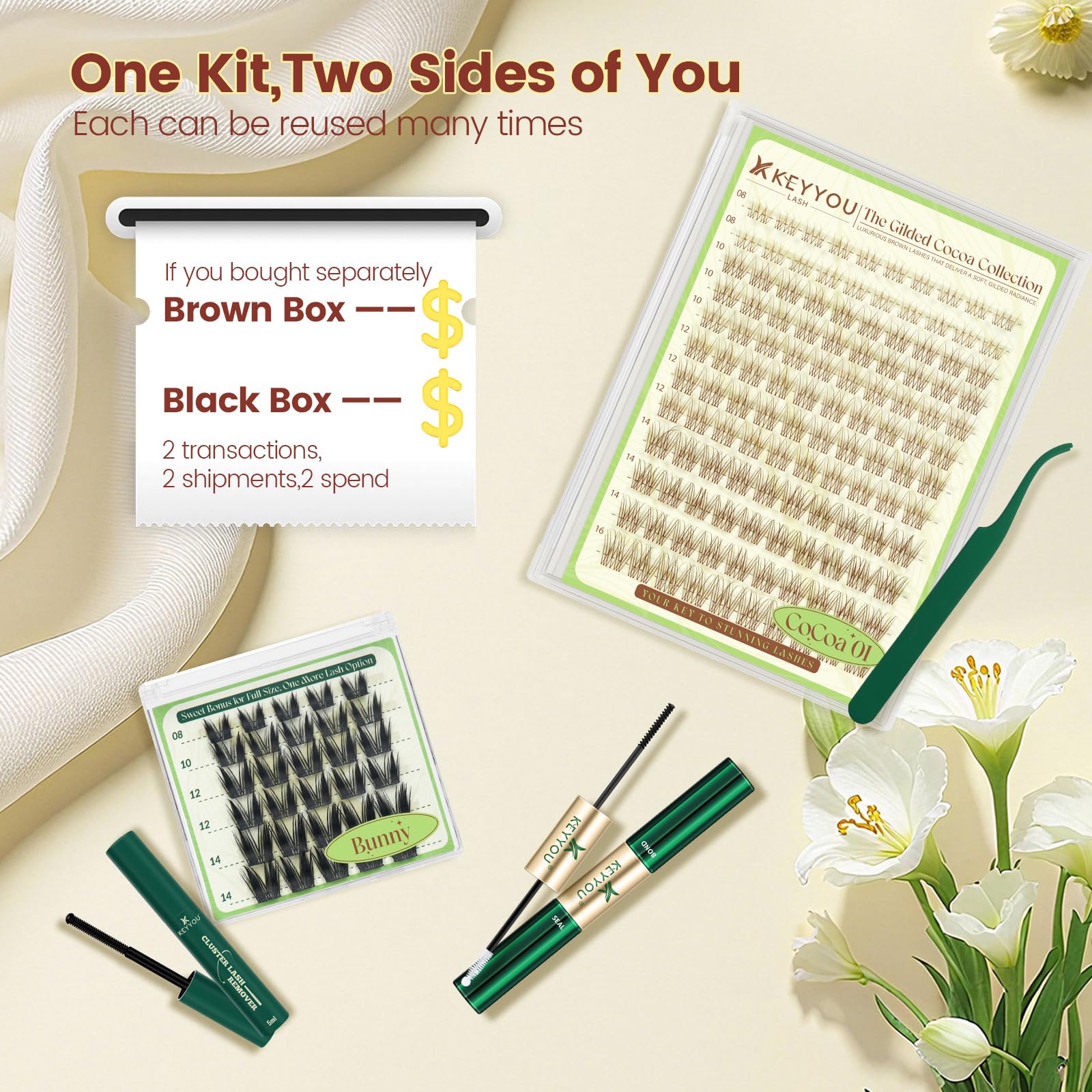 KEYYOU tweezers applying a cluster illustrating easy beginner-friendly application