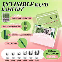 KEYYOU close-up of ultra-thin transparent lash cluster highlighting seamless blend