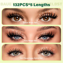KEYYOU close-up of lash cluster texture showing fluffy natural finish