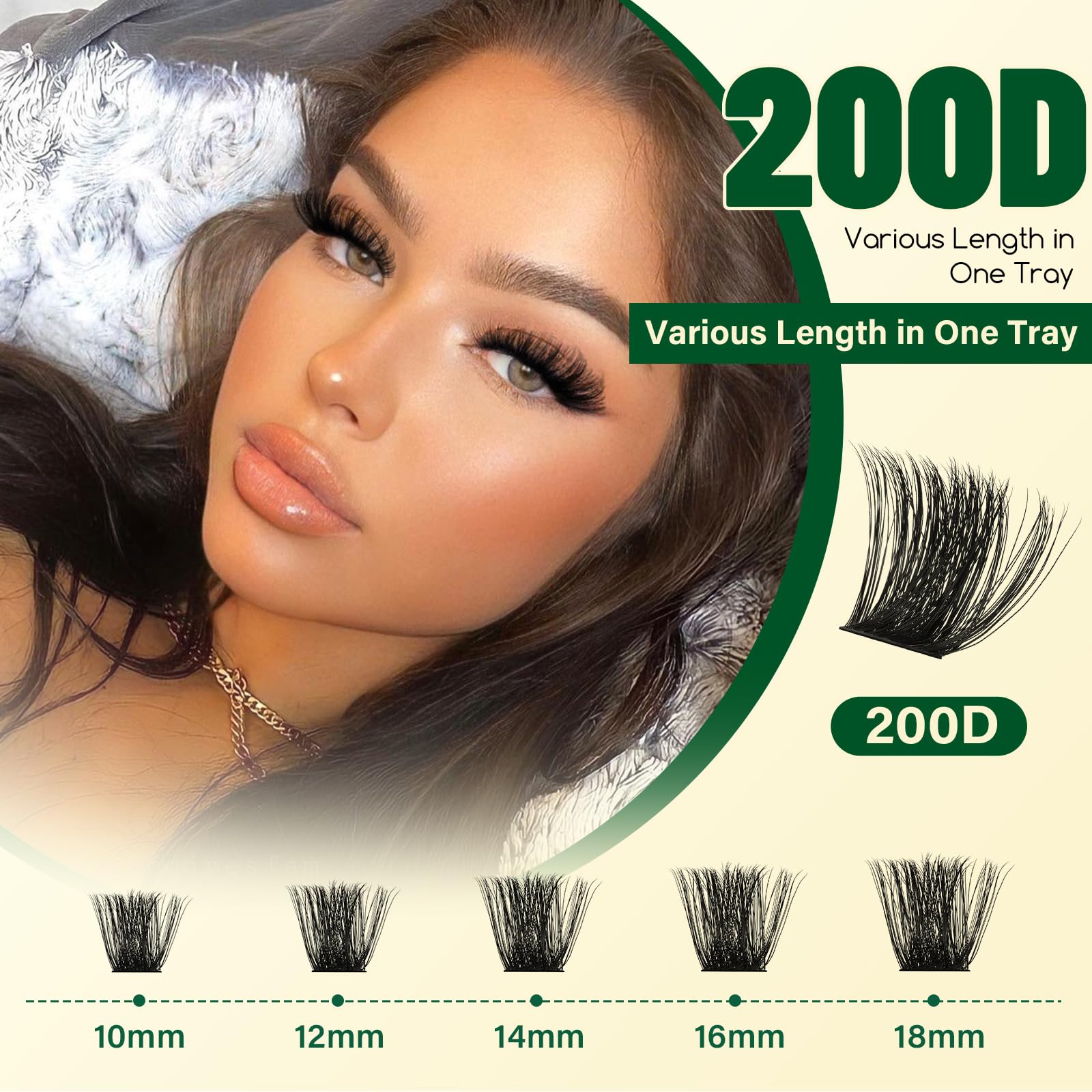 KEYYOU model side profile wearing clusters to show lifted eye benefit