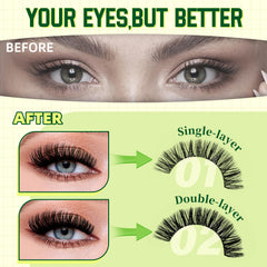 KEYYOU close-up of lash fibers texture offering natural matte finish