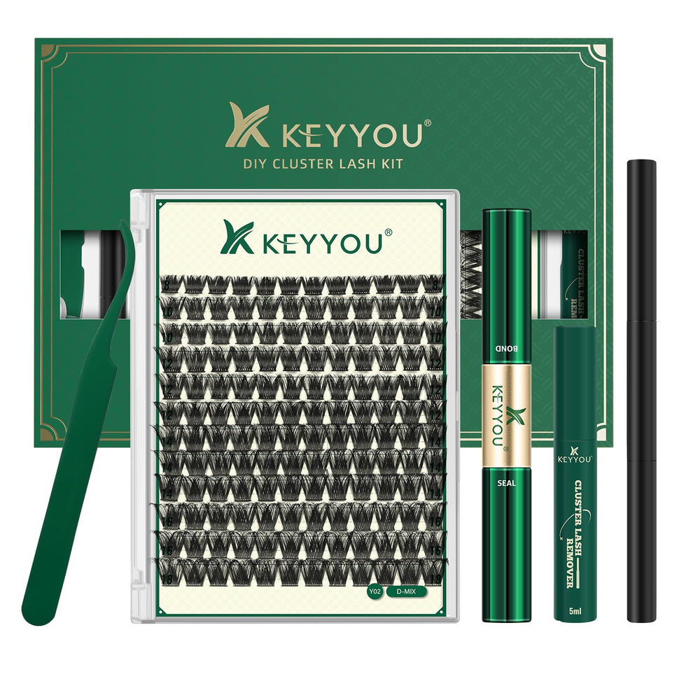KEYYOU kit front packaging showing complete lash cluster set and benefits