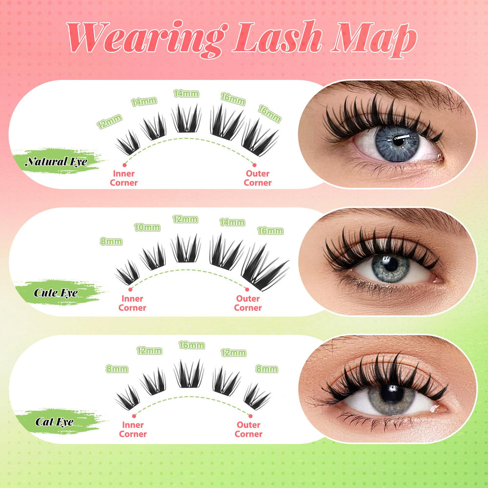 KEYYOU model wearing clusters for natural glossy lashes that enhance eyes