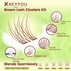 KEYYOU layout of mixed 8–16mm clusters showing customizable length options