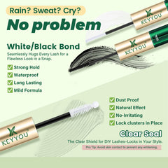 KEYYOU seal texture closeup showing waxy finish that locks lashes in place