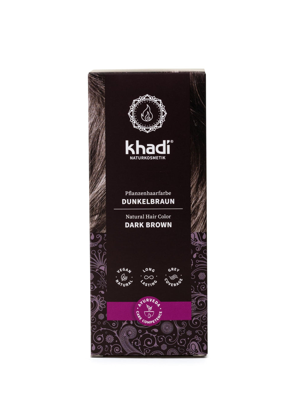 KHADI front packaging showing herbal 3.5 oz jar and clear product benefit