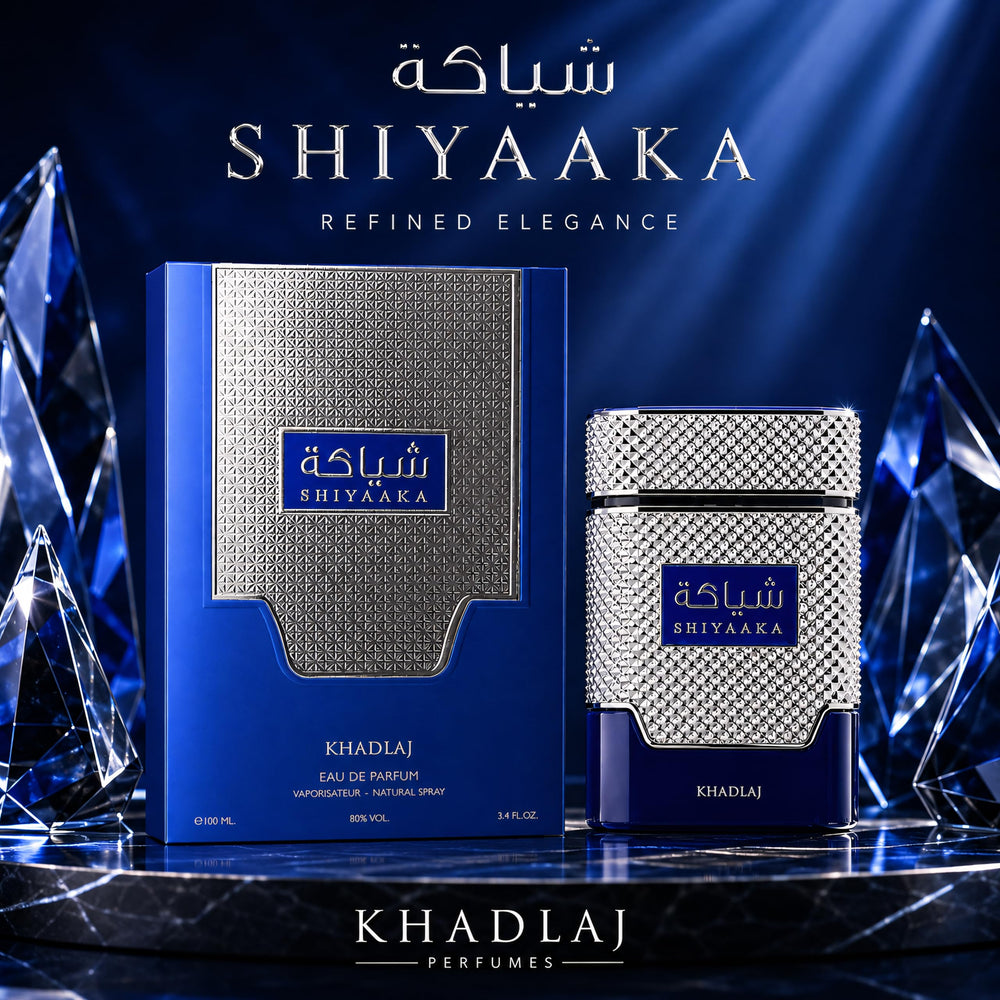 KHADLAJ PERFUMES bottle in hand showing 3.4 oz scale and travel-friendly size