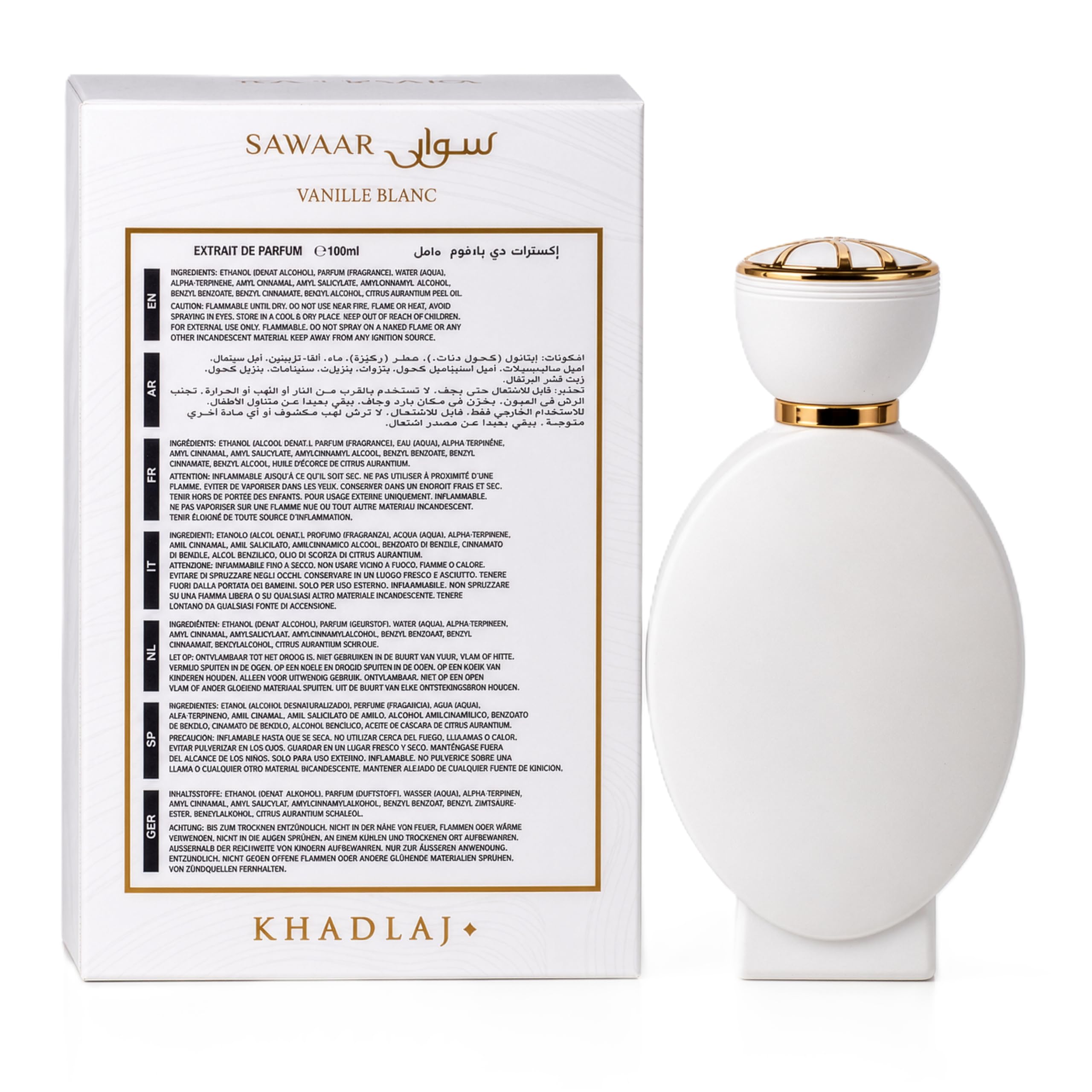 Khadlaj 100ml box packaging displayed to show brand presentation and gift-ready appeal