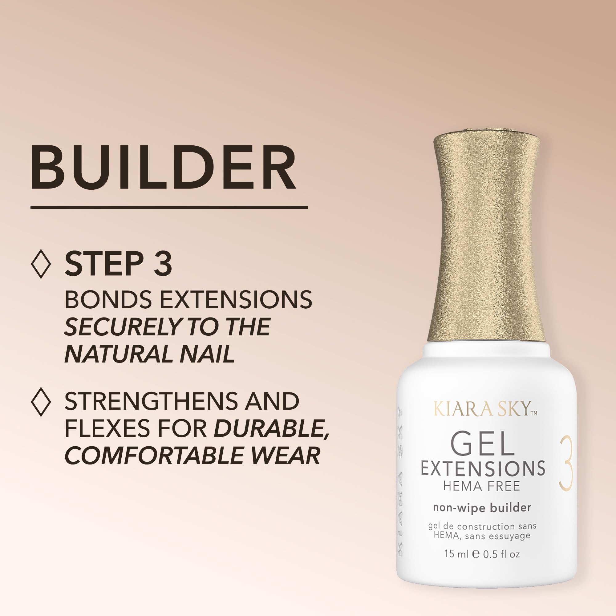 KIARA SKY application on sculpted nail illustrating strong adhesion and seamless build benefit