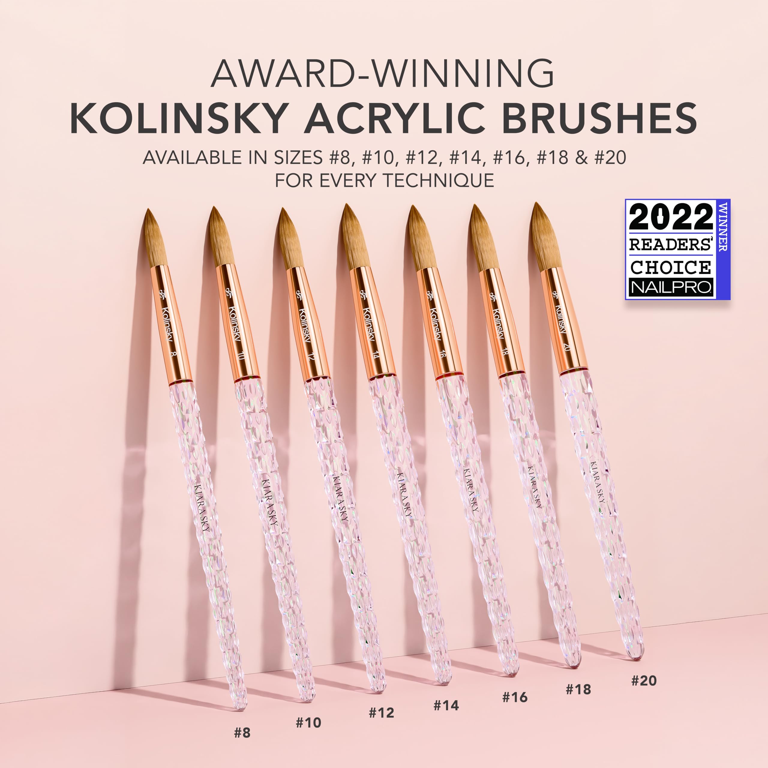 Kiara Sky close-up of pure Kolinsky bristles demonstrating bead control benefit