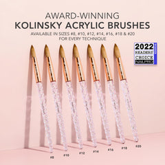 Kiara Sky close-up of pure Kolinsky bristles demonstrating bead control benefit