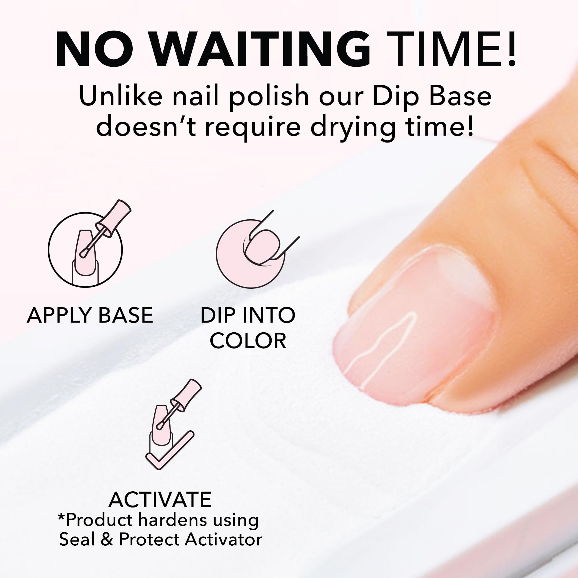 Technician applying KIARA SKY clear dip powder to nails showing reliable professional use