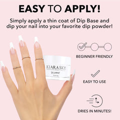 KIARA SKY clear dip powder texture close-up highlighting fine particles for smooth overlays