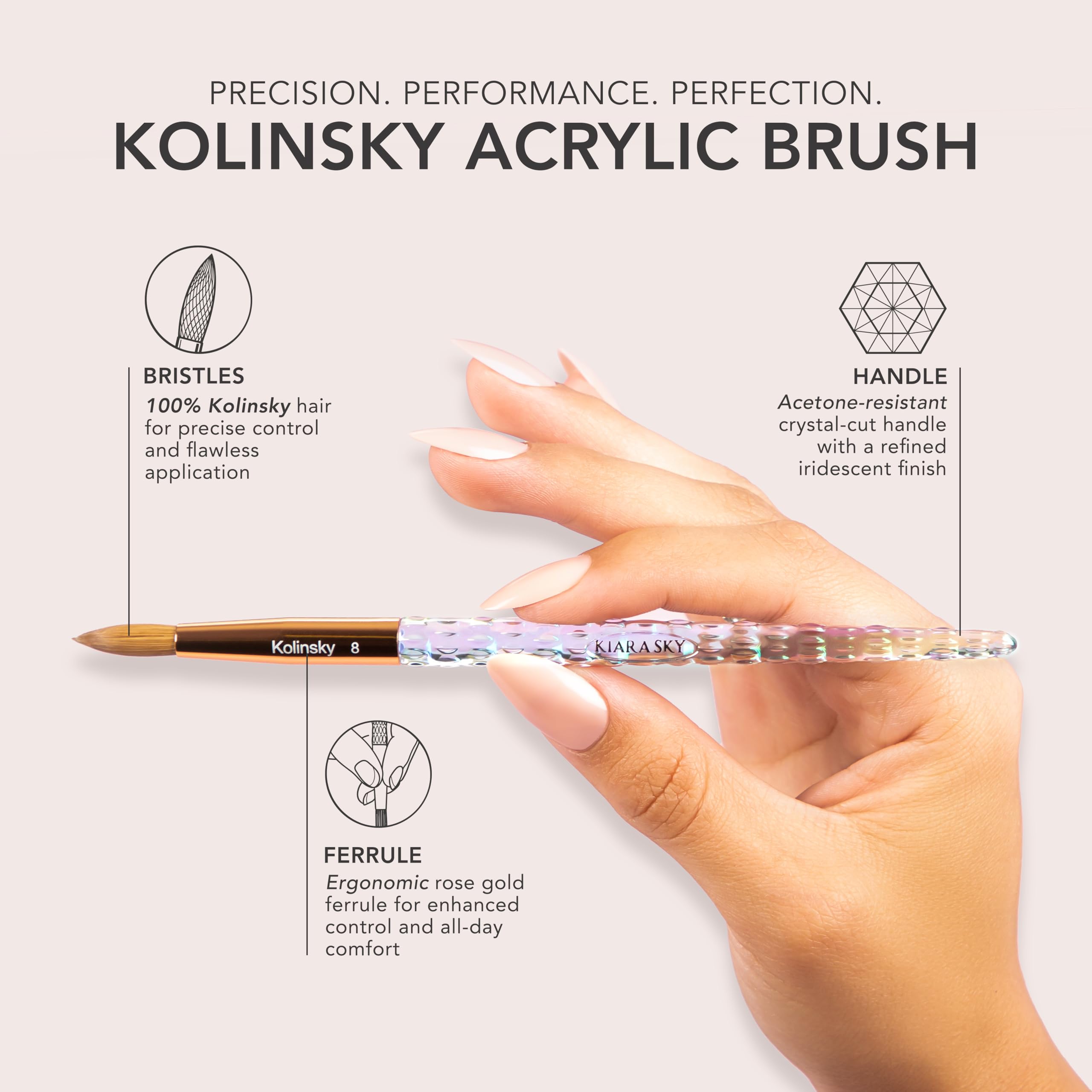 Kiara Sky pink crystal handle facet detail offering ergonomic grip advantage
