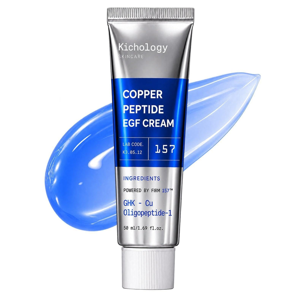KICHOLOGY jar front view showing cream packaging and premium finish