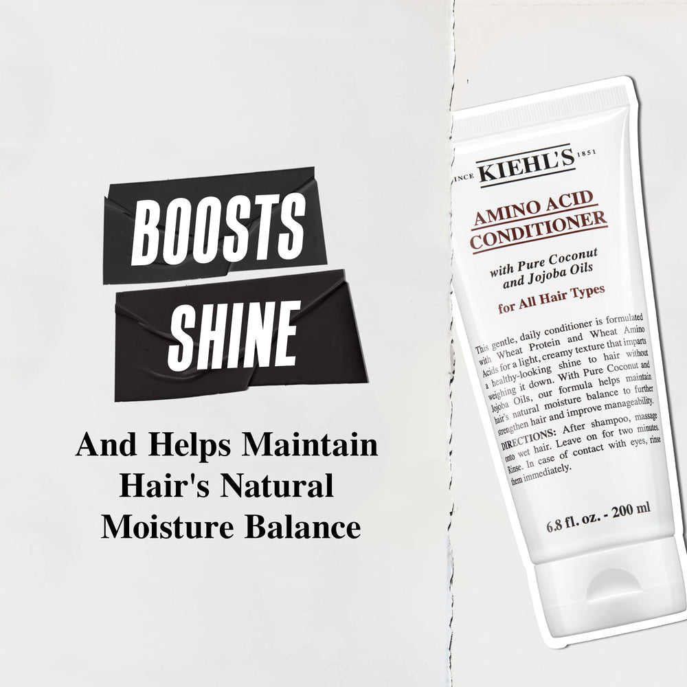 Kiehl's ingredient label close-up featuring amino acids, jojoba and coconut oil benefits