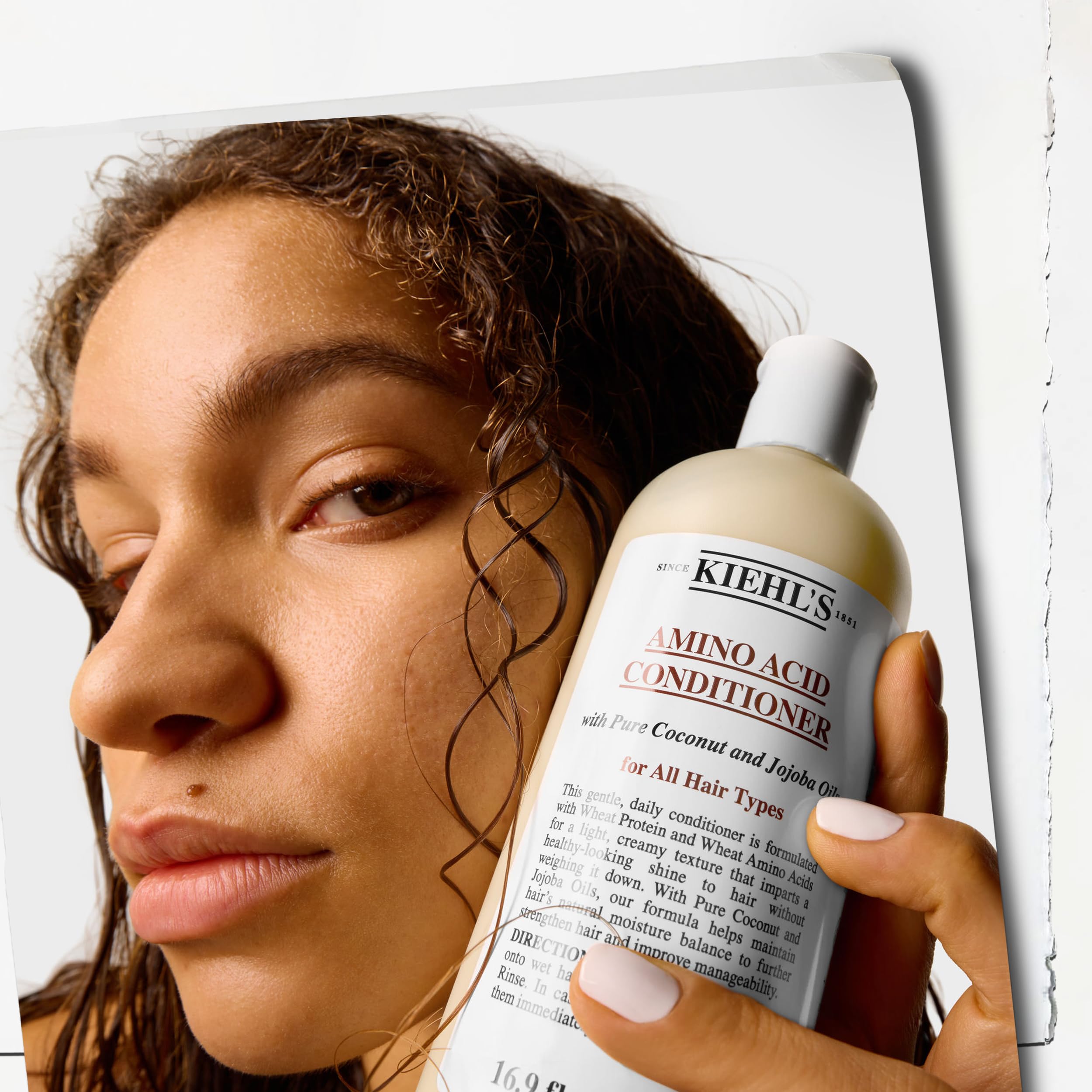 Kiehl's on bathroom shelf lifestyle image showing convenient refill and everyday use benefit