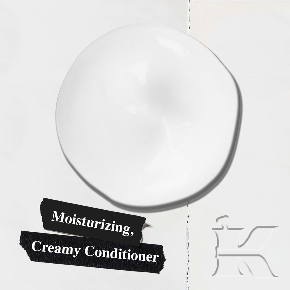 Kiehl's creamy conditioner texture close-up highlighting smooth application