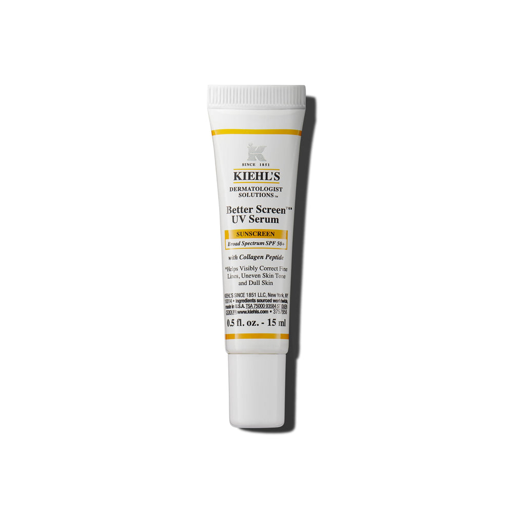 Kiehl's front tube image showing SPF 50+ and compact travel benefit