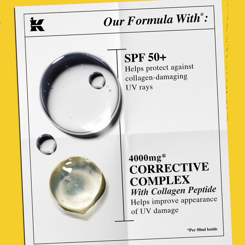 Kiehl's label close-up highlighting Collagen Peptide and SPF ingredients