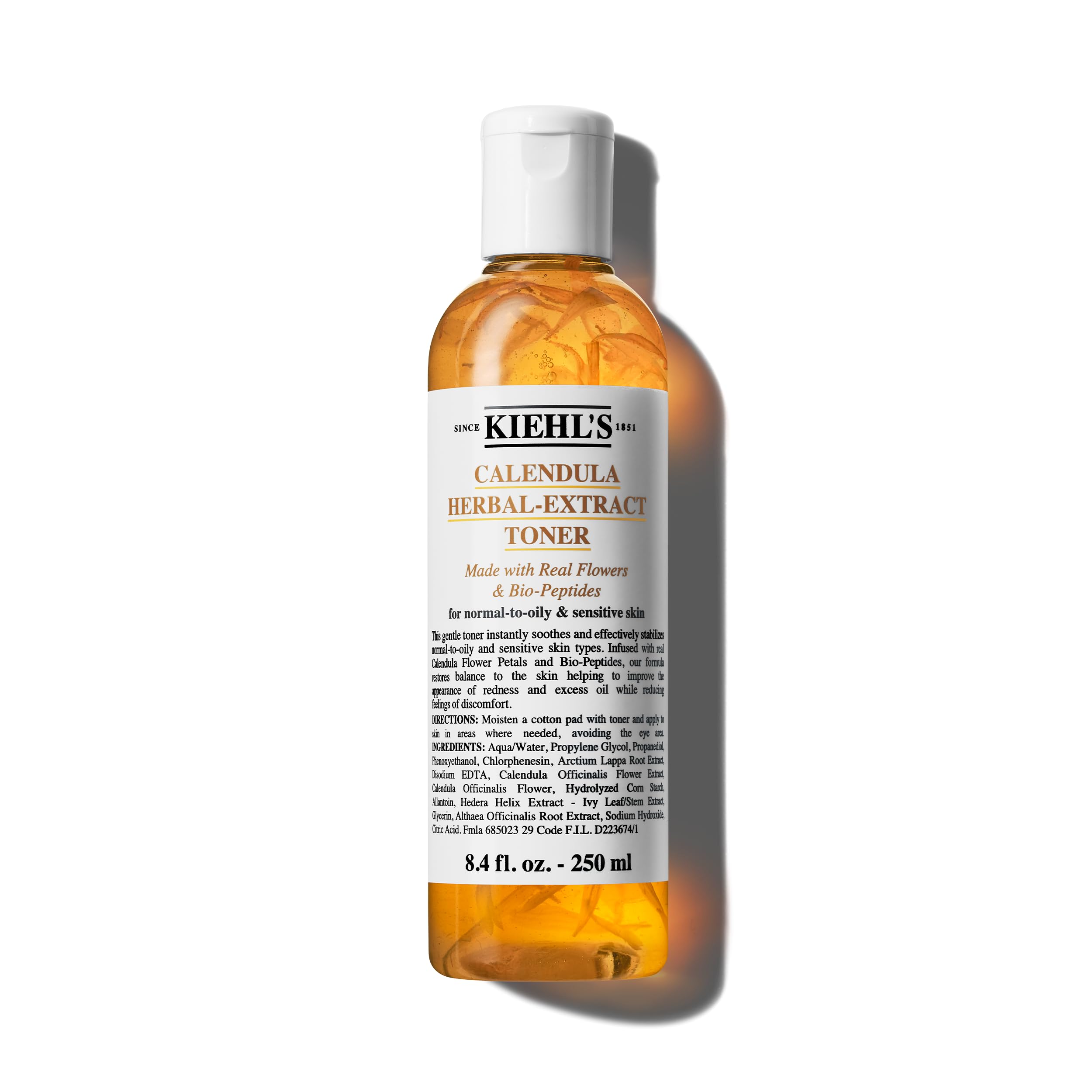 Kiehl's front label of 8.4 fl oz toner showing product identity and size benefit