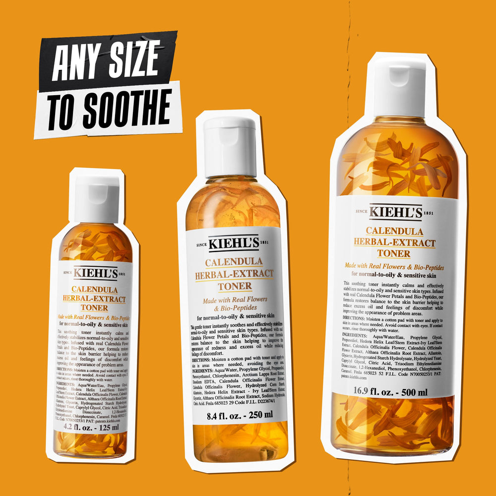 Kiehl's toner styled on bathroom shelf conveying daily routine compatibility