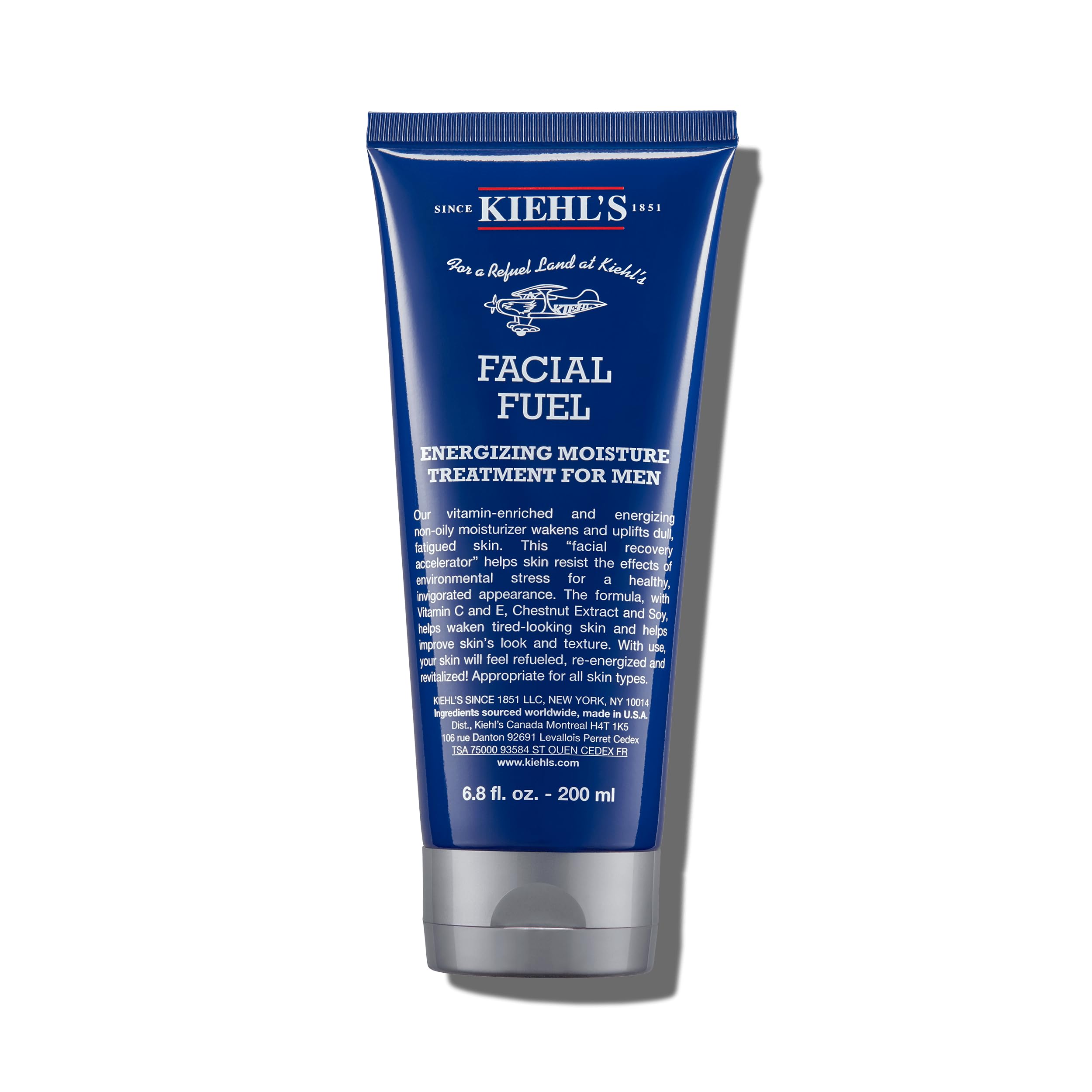 Kiehl's jar front view showing product and volume, conveys trust and size benefit