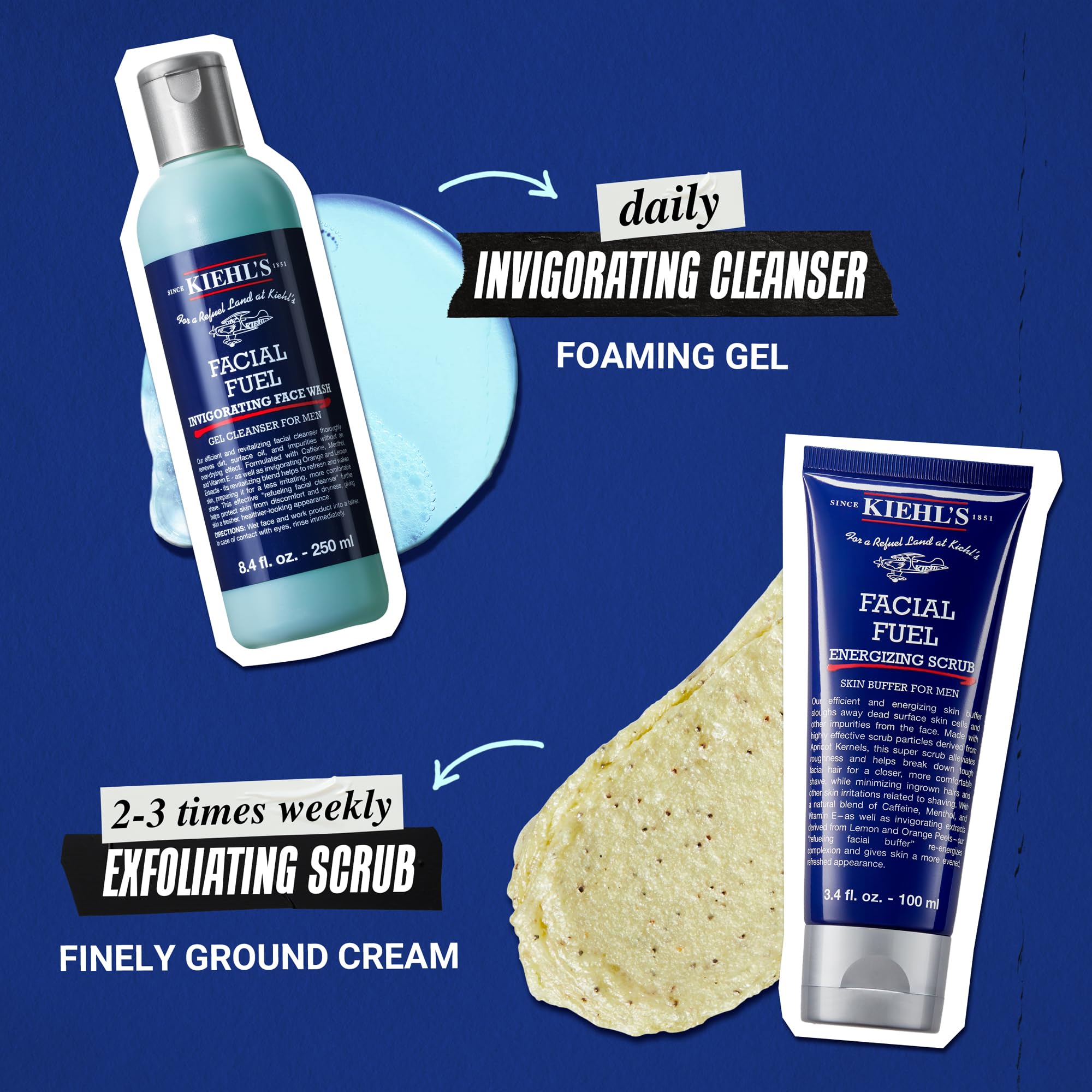Kiehl's label close-up showing ingredient list and directions for safe daily use