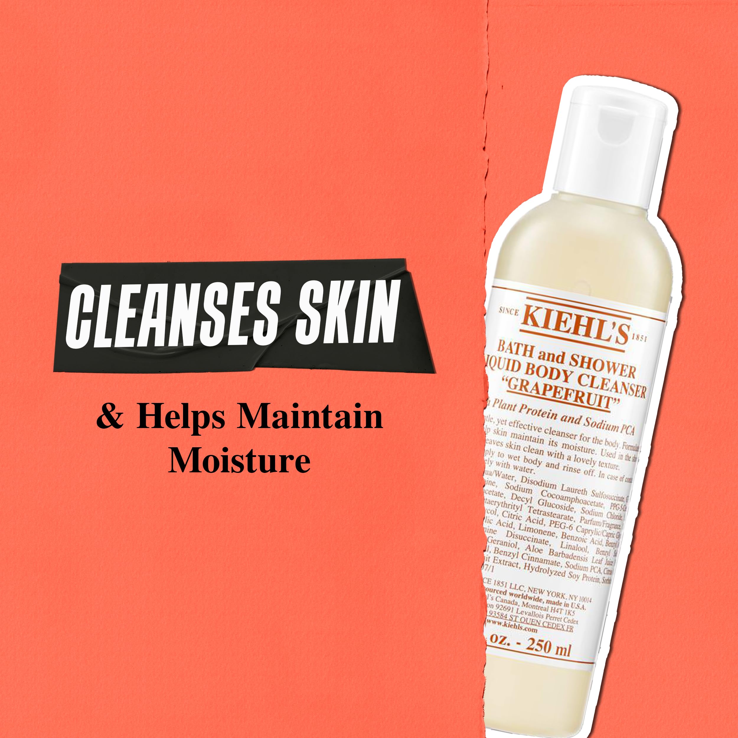 Kiehl's 33.8 fl oz bottle beside pump dispenser for convenience benefit