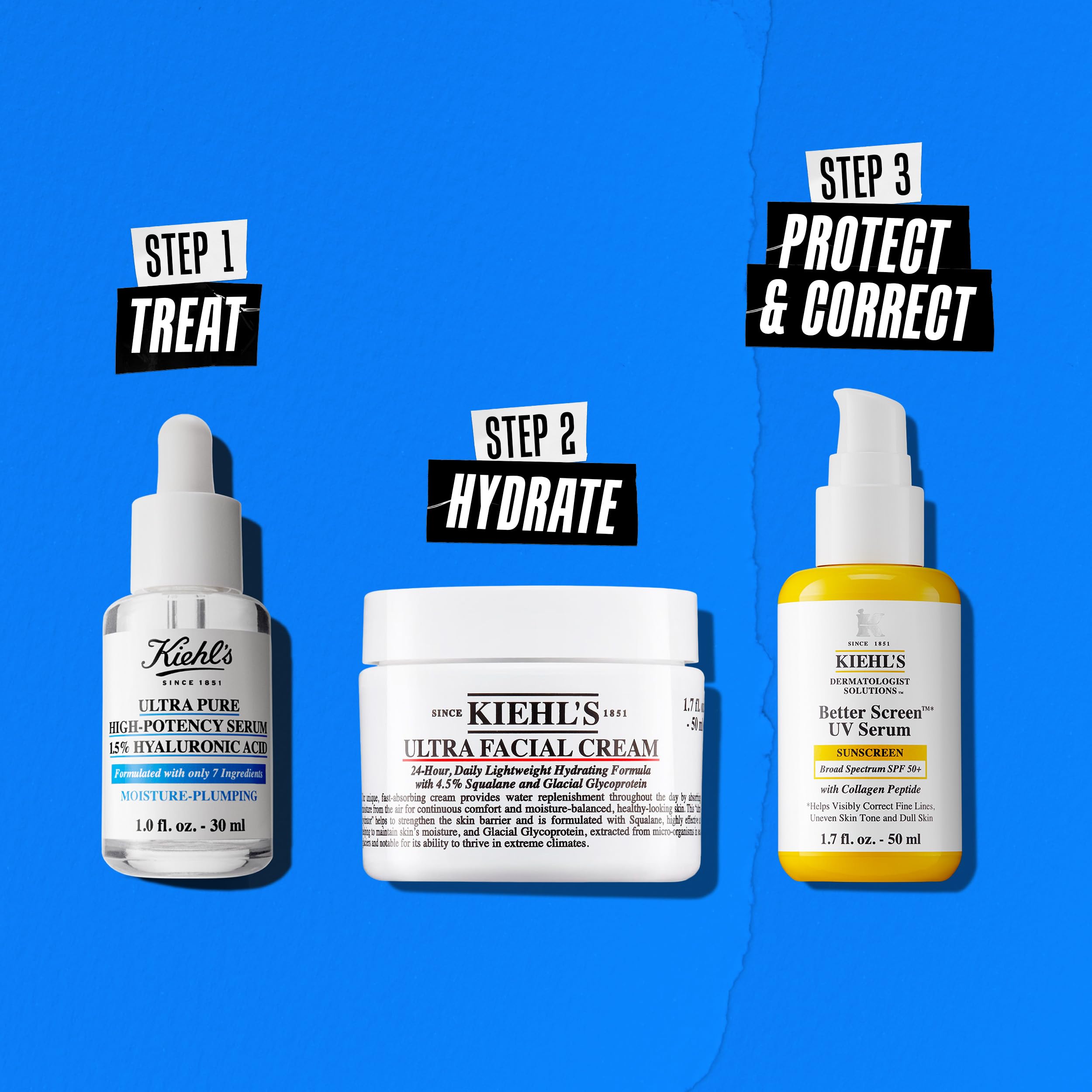 Kiehl's bottle beside a coin for size comparison and travel-friendly benefit