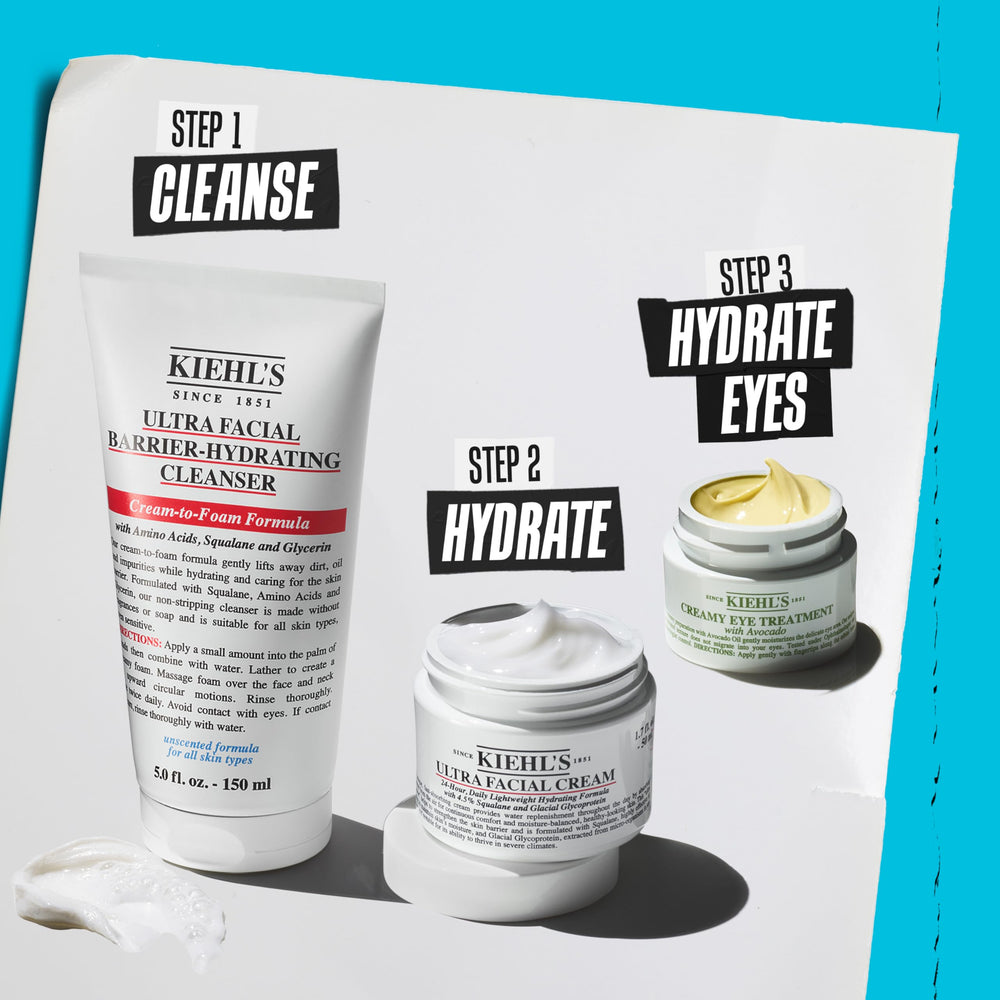 Kiehl's product label close-up highlighting soap-free and no fragrance