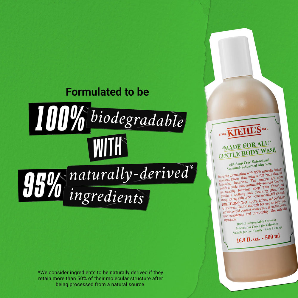 Kiehl's family shower scene showing versatile head-to-toe use and convenience