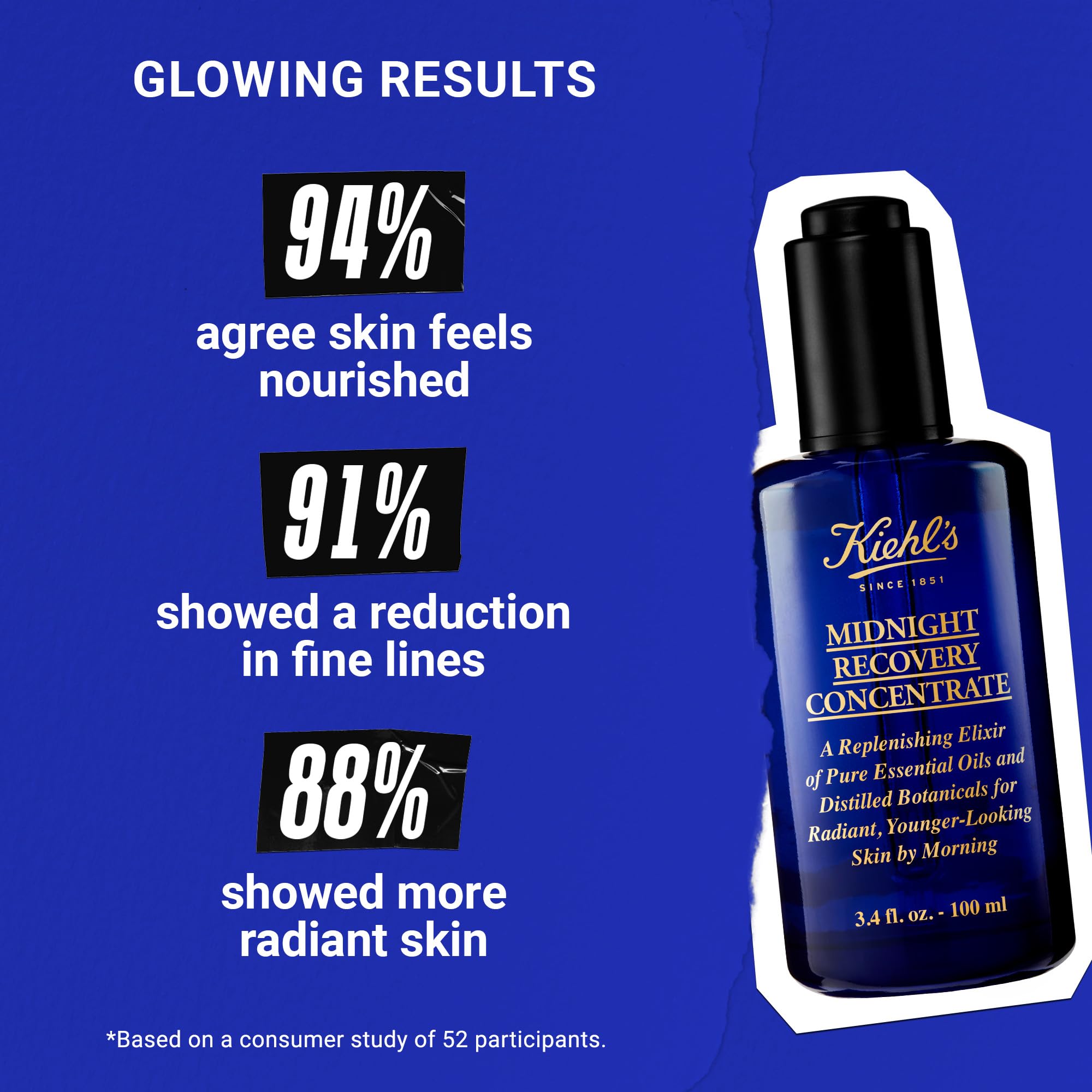 Kiehl's product in hand being applied to face illustrating easy nighttime use and hydration