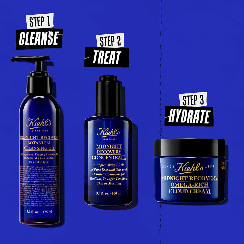 Kiehl's bottle on a bathroom shelf in a lifestyle scene suggesting ritual-driven nighttime care