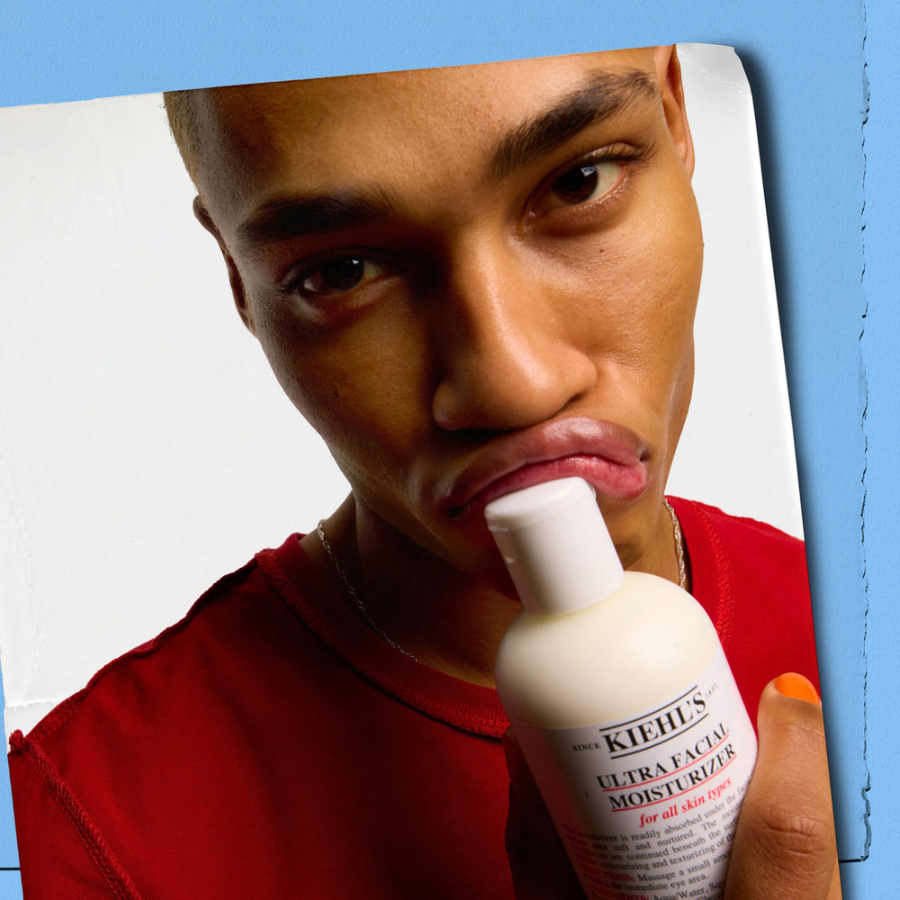 Kiehl's jar on bathroom counter lifestyle shot suggesting everyday use