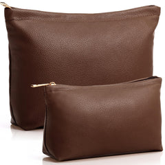 Kigeli front view of both coffee colored pouches showing organized design and gift appeal