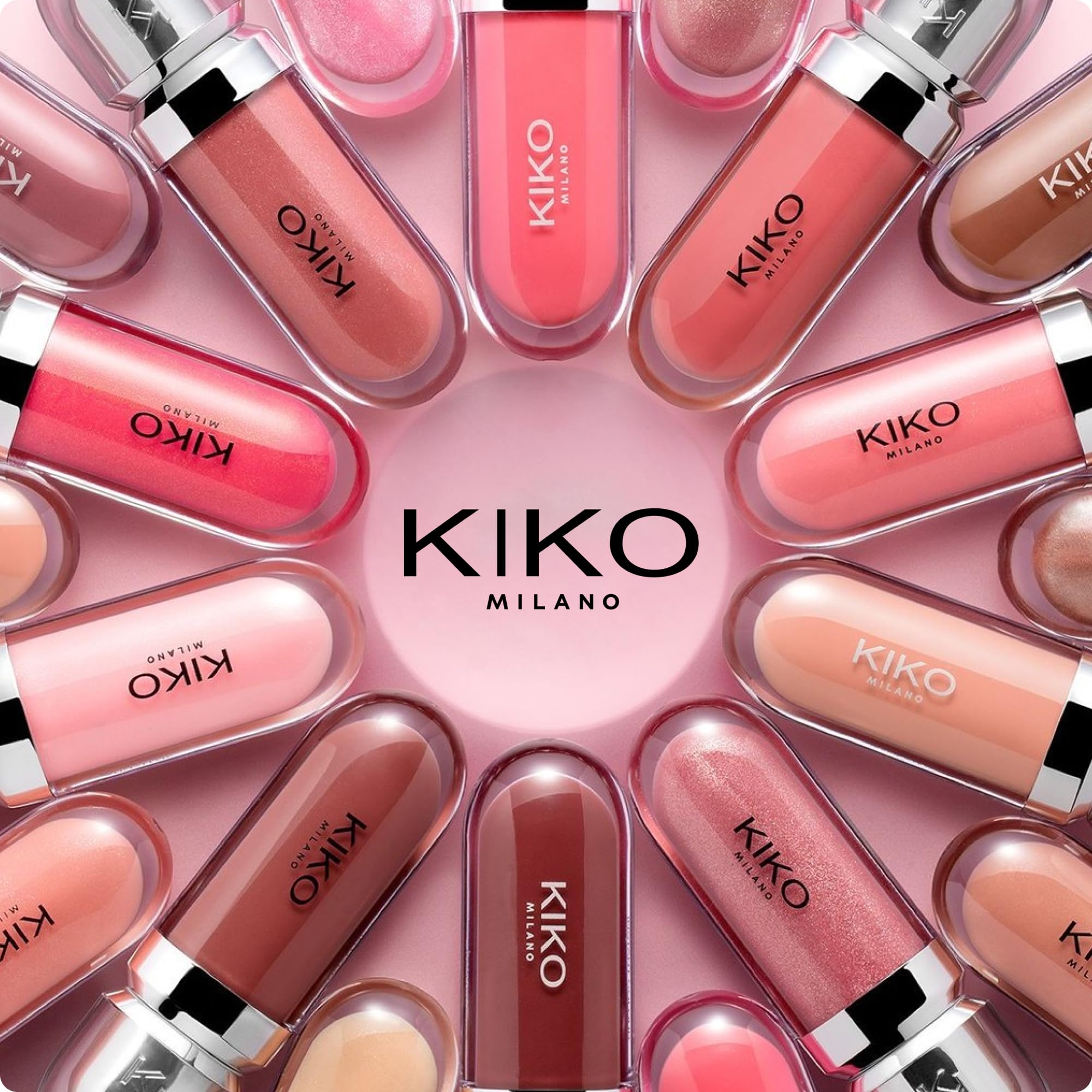 KIKO Milano lipgloss next to coin showing compact size for easy on-the-go touch-ups