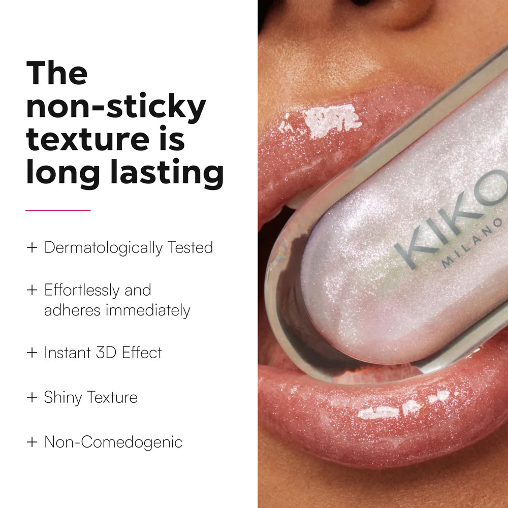 KIKO Milano gloss texture swirl highlighting hydrating oils and smooth shine