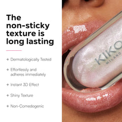KIKO Milano gloss texture swirl highlighting hydrating oils and smooth shine