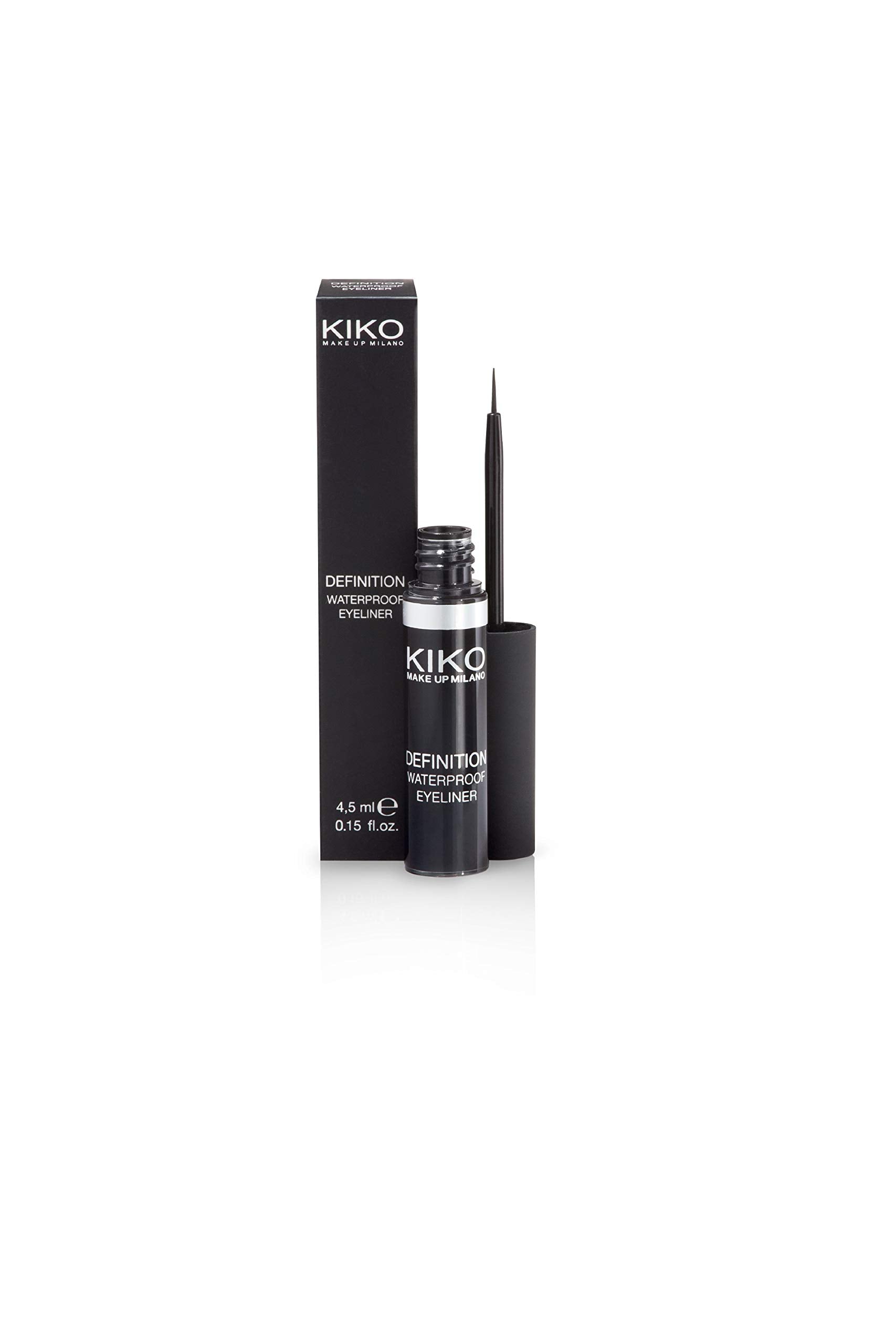 KIKO Milano eyeliner next to hand for scale demonstrating compact size