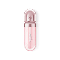 Kiko Milano glossed glass swatch texture demonstrating reflective, non-sticky finish
