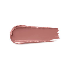 KIKO Milano Gossamer Emotion 140 swatch on skin and lipstick applied, showcasing creamy mauve sheen