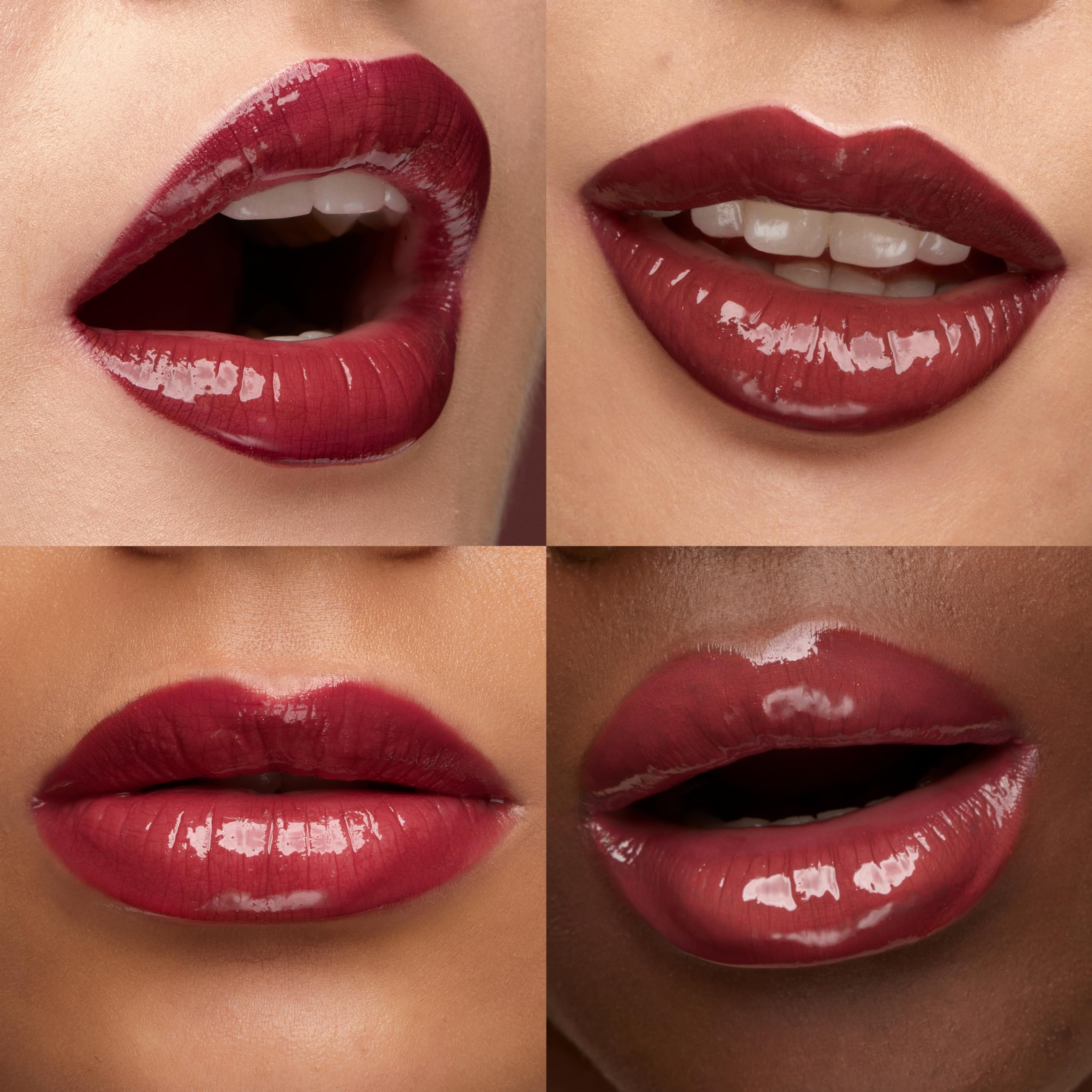 Kiko Milano lip swatch of 104 Sangria on skin, demonstrates long-lasting vibrant colour