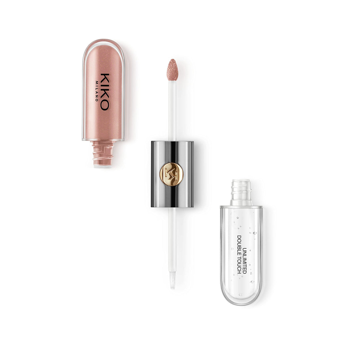 Kiko Milano front packaging showing dual-ended design and elegant monogram branding for convenience