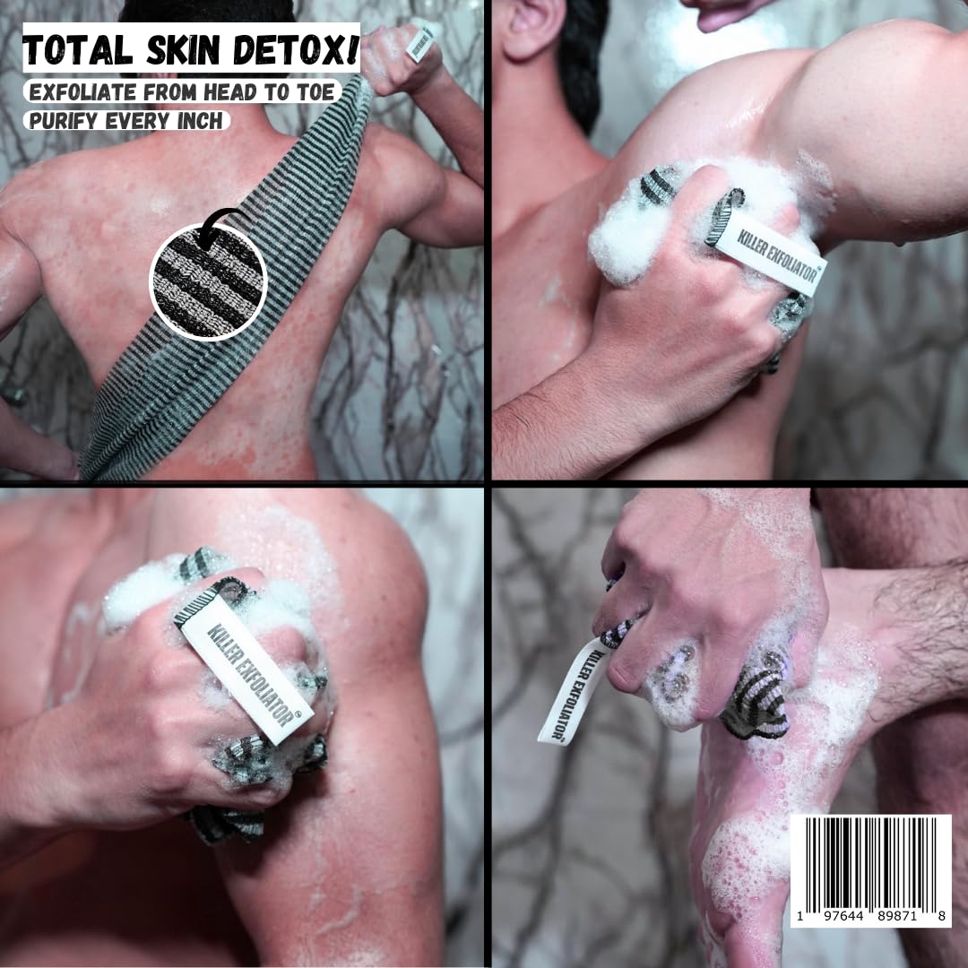Killer Exfoliator coarse nylon texture close-up for deep exfoliation
