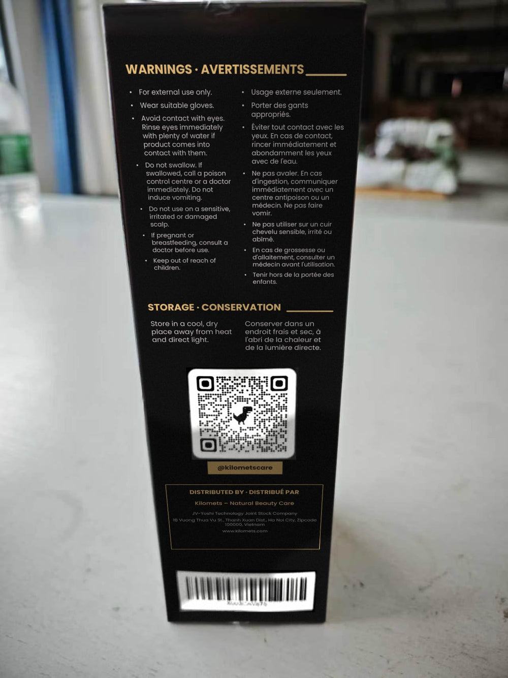 KILOMETS shampoo staged in bathroom demonstrating simple at-home use